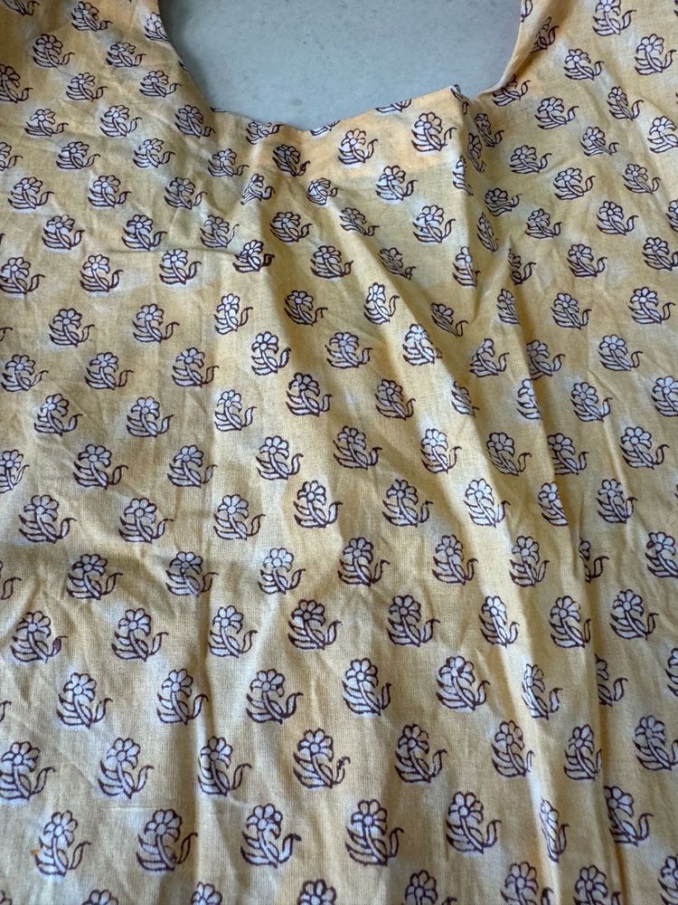 Yellow Floral Print kurta