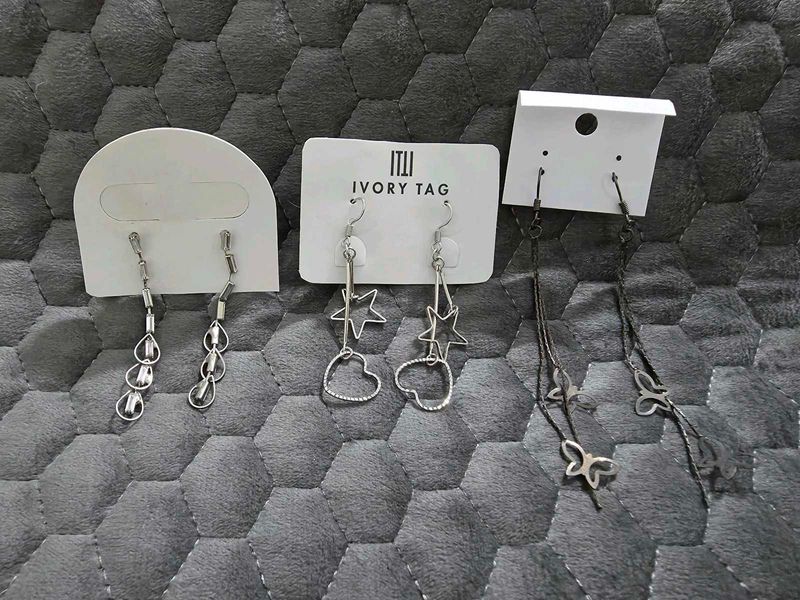 Set of 3 Pairs Dangle Earrings