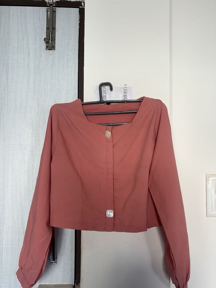 Stylish Cropped Button-Up Top