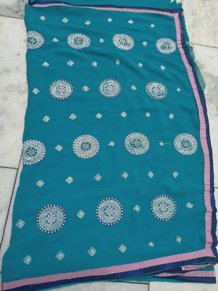 Heavy sequence work saree