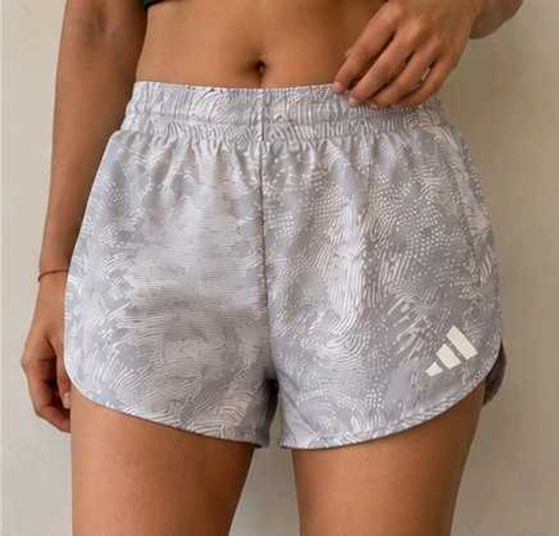 Adidas Grey Patterned Running Shorts