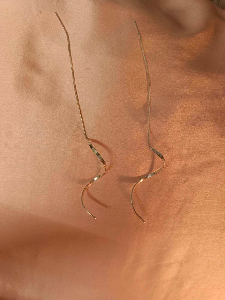 BRASS Spiral Dangle Earrings