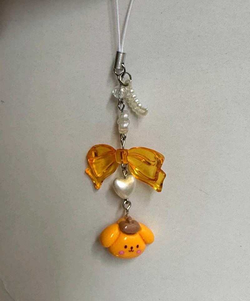 Pompompurin Yellow Bow Kawaii Phone Charm 🎀🍮💛