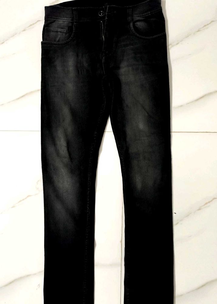 Men's Black Washed Jeans