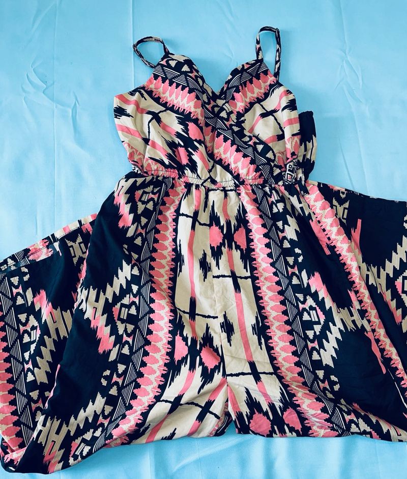 Boho Print Strappy Jumpsuit