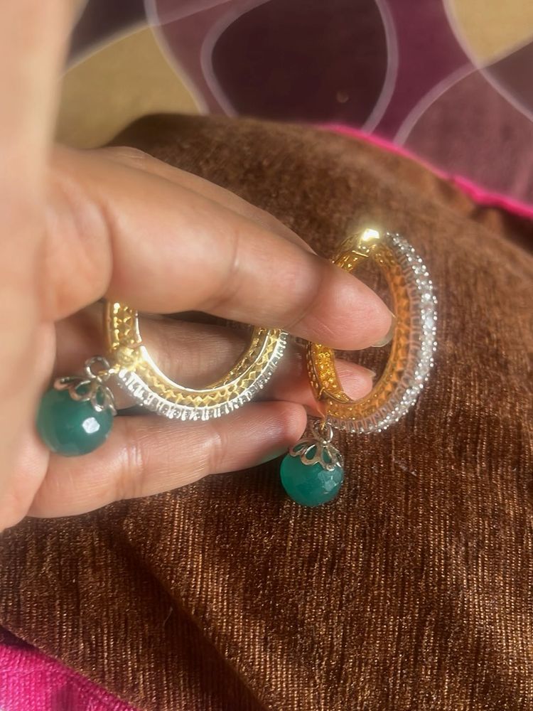 Elegant Gemstone Hoop Earrings