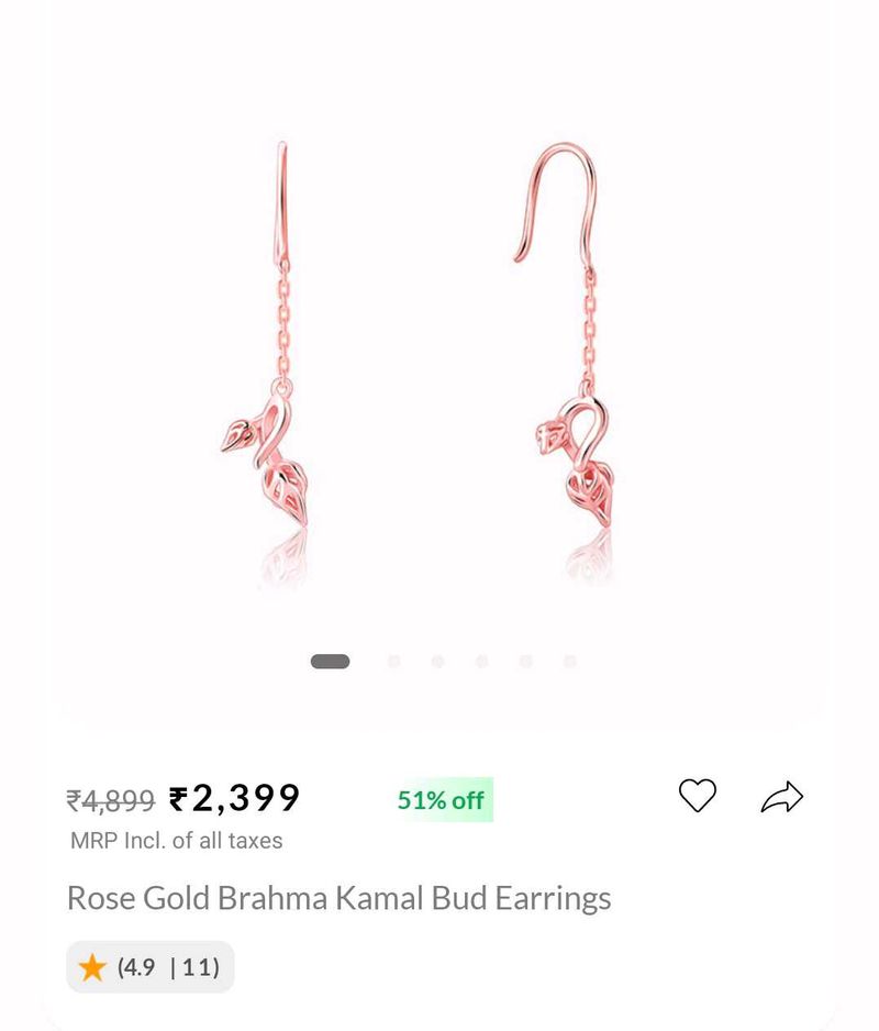 Rose Gold Brahma Kamal Bud Earrings