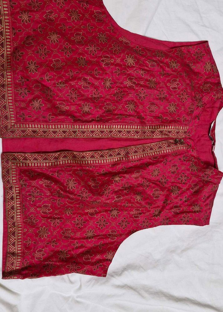 Embroidered Red Ethnic Blouse