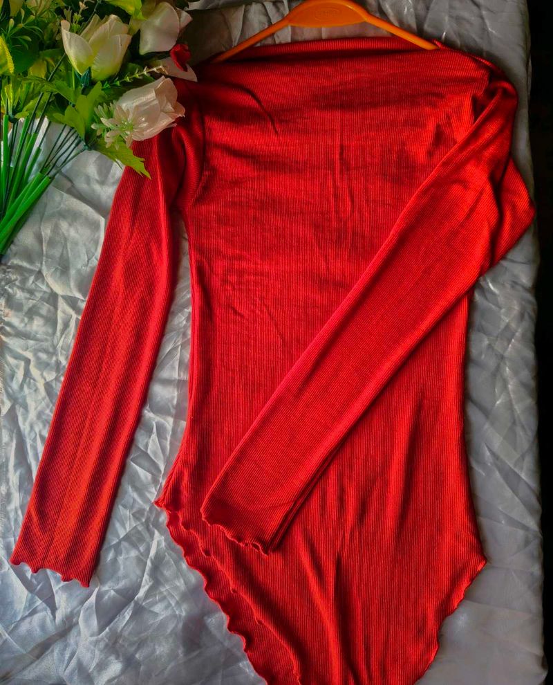 Vibrant Red Off-Shoulder Top