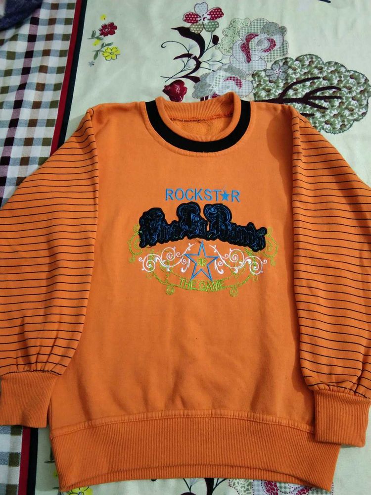 kids orange sweat shirt