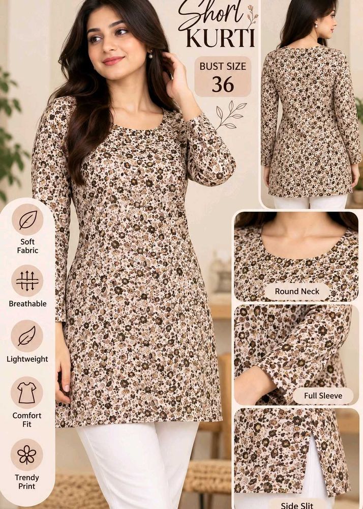 Floral Print Short Kurti