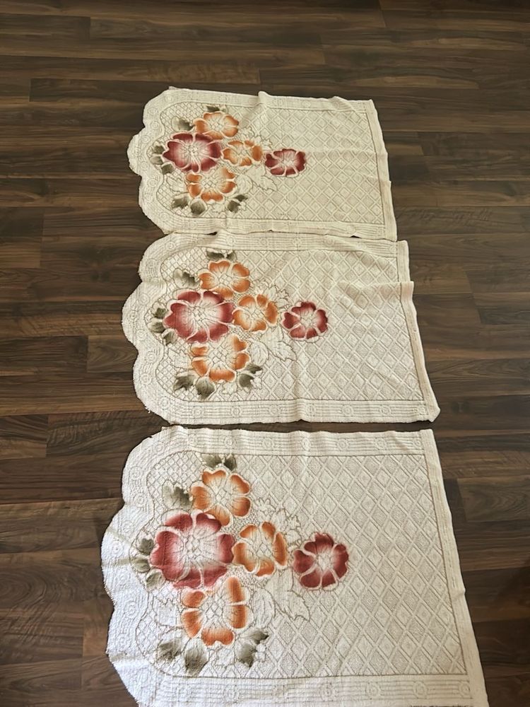 🦋3 Pieces Embroidered Floral sofa covers🦋