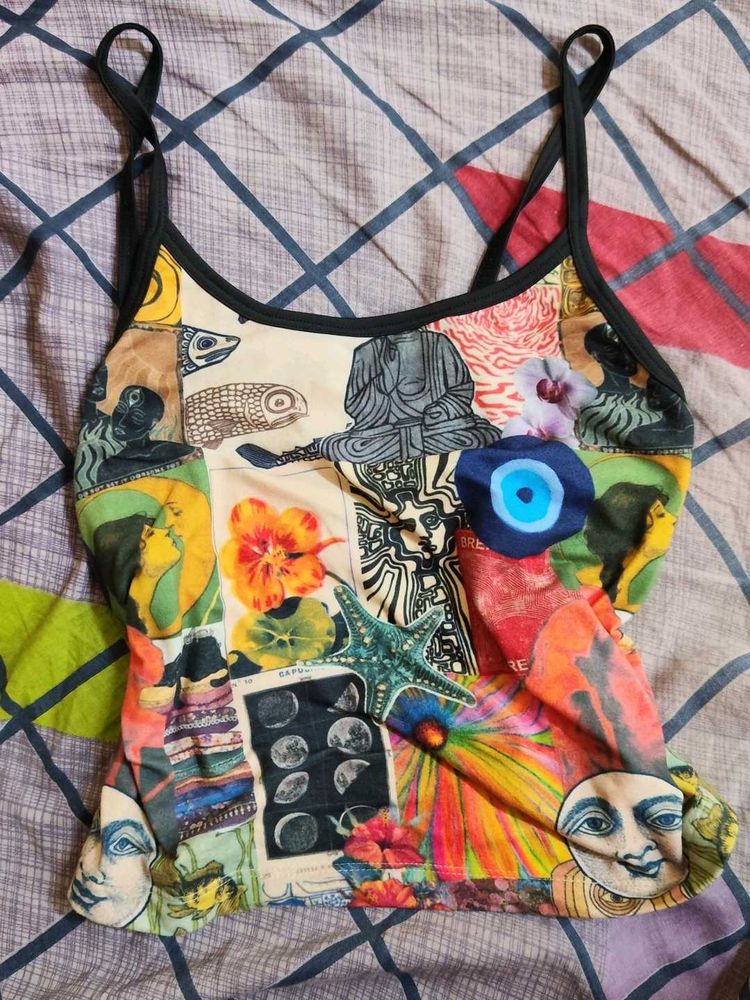 Unique Collage Print Tank Top