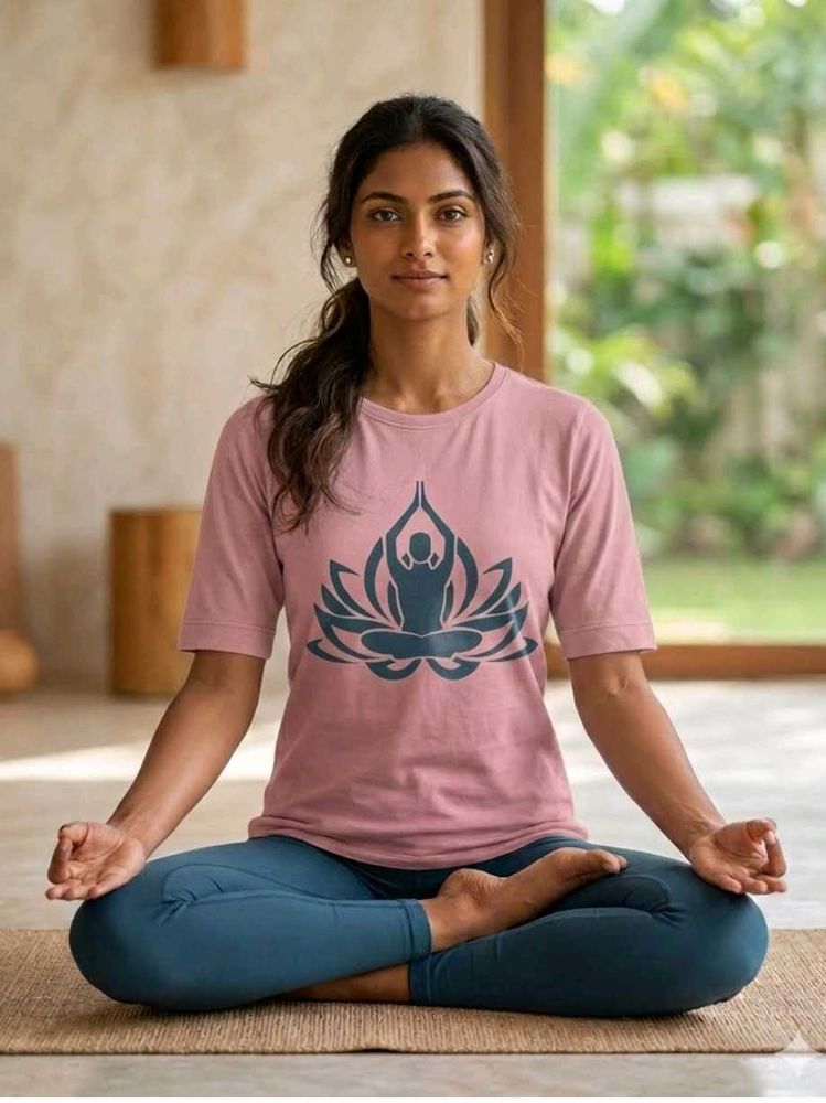Pink Yoga Lotus T-Shirt