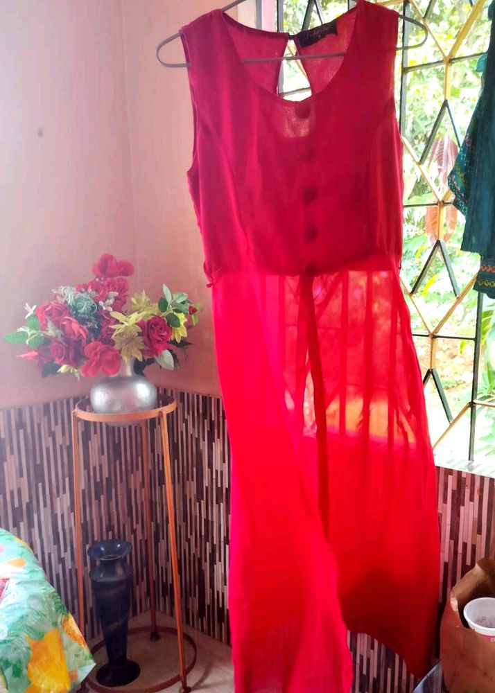 Trendy Red Cut Kurta