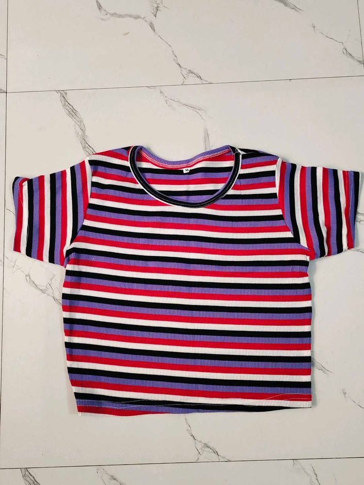 Striped Cropped T-Shirt