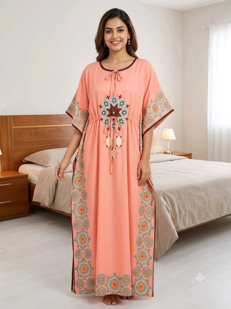 aComfortable Peach Kaftan dress