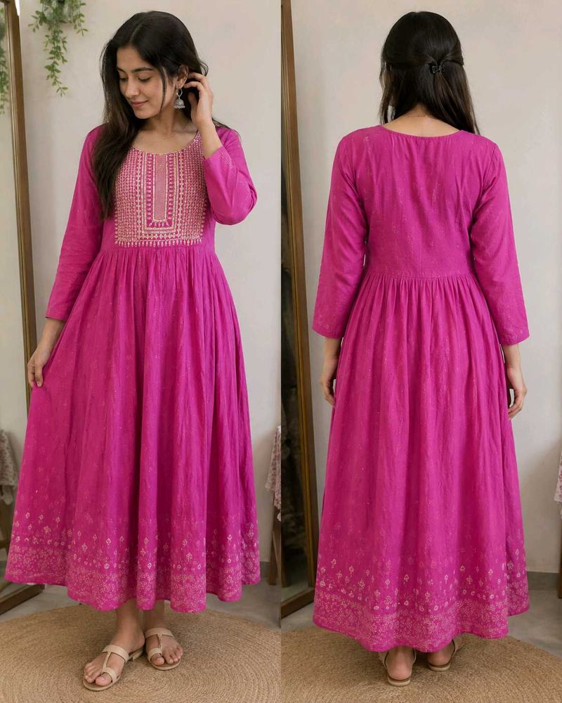 Beautiful Pink Embroidered Kurta