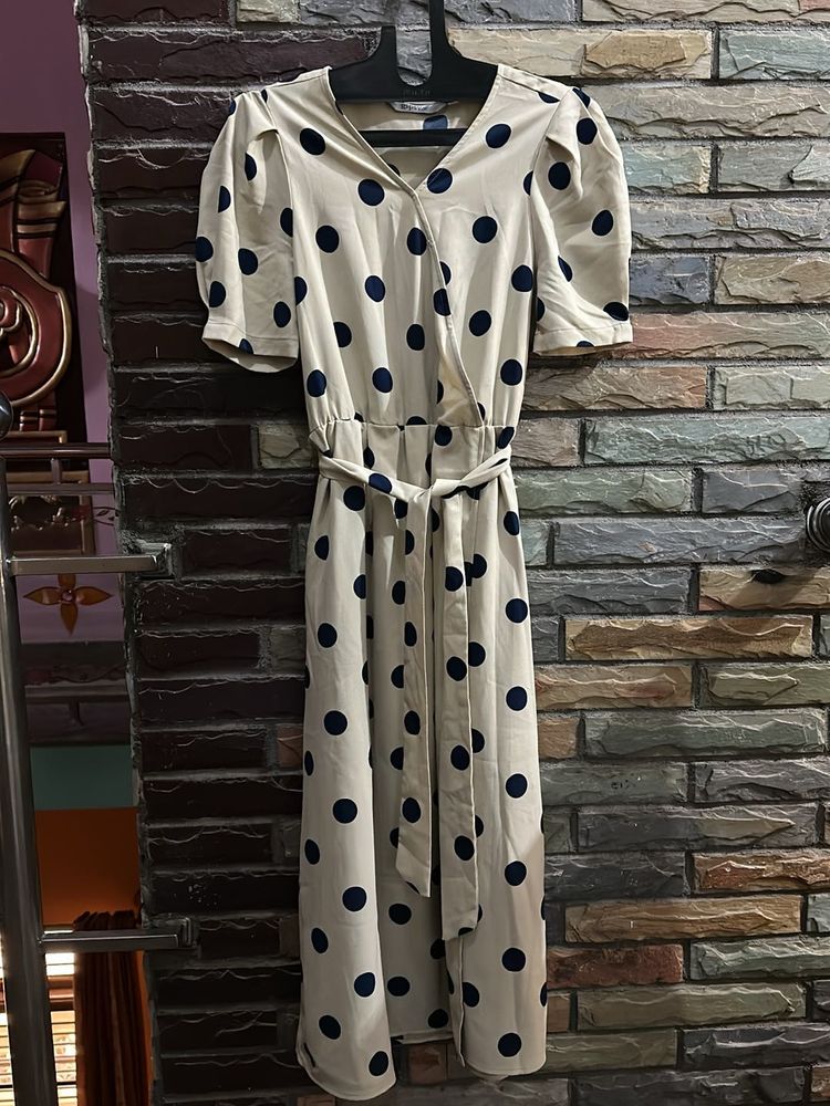 Beige Wrapping Dress