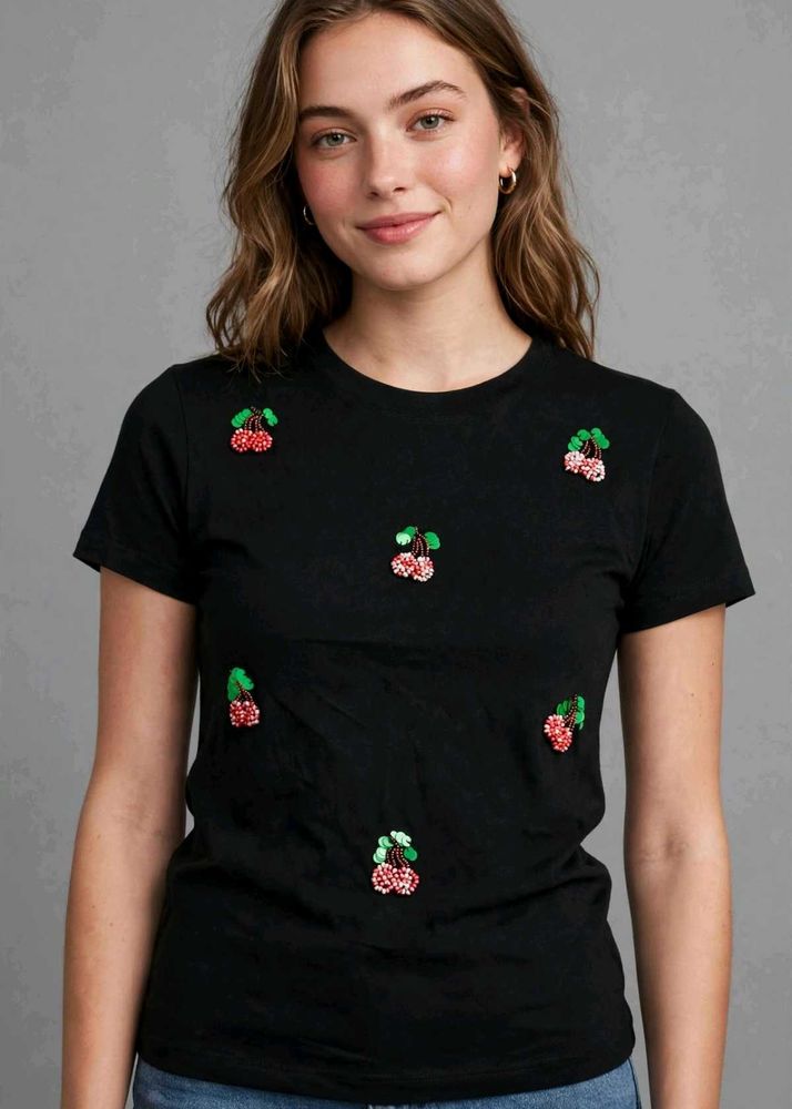 Black T-Shirt with 🍒