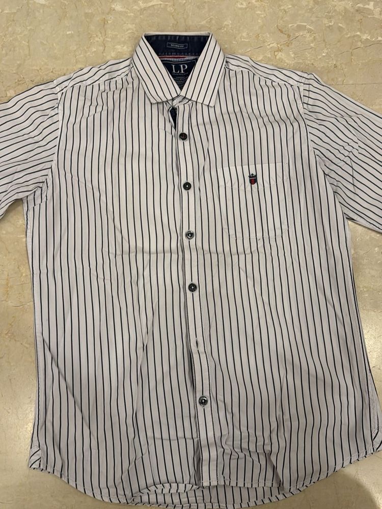 Louis Philippe Classic Striped Men's Shirt