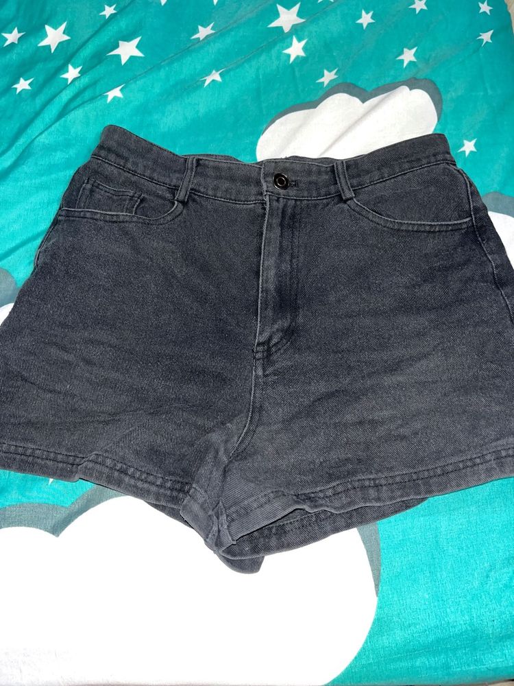 Women's Black Denim Shorts