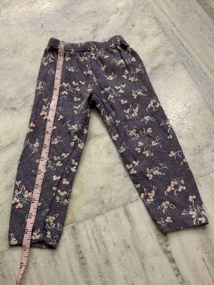Girls Floral Print Palazzo Pants