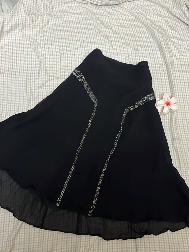 Elegant Black Skirt Y2k