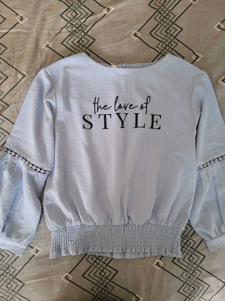 Light Blue "The Love of Style" Top