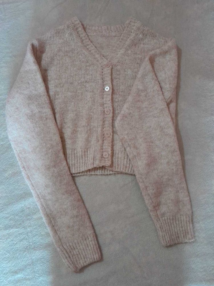 Vintage Cropped Knit Cardigan