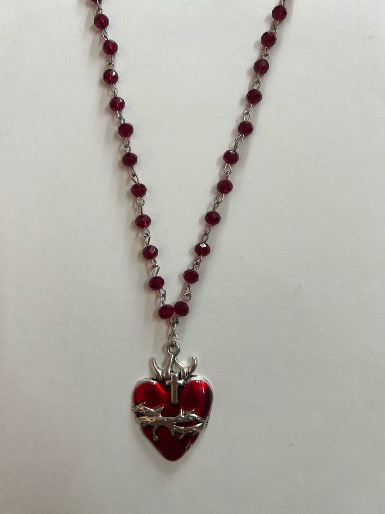 Red Heart Sacred Necklace