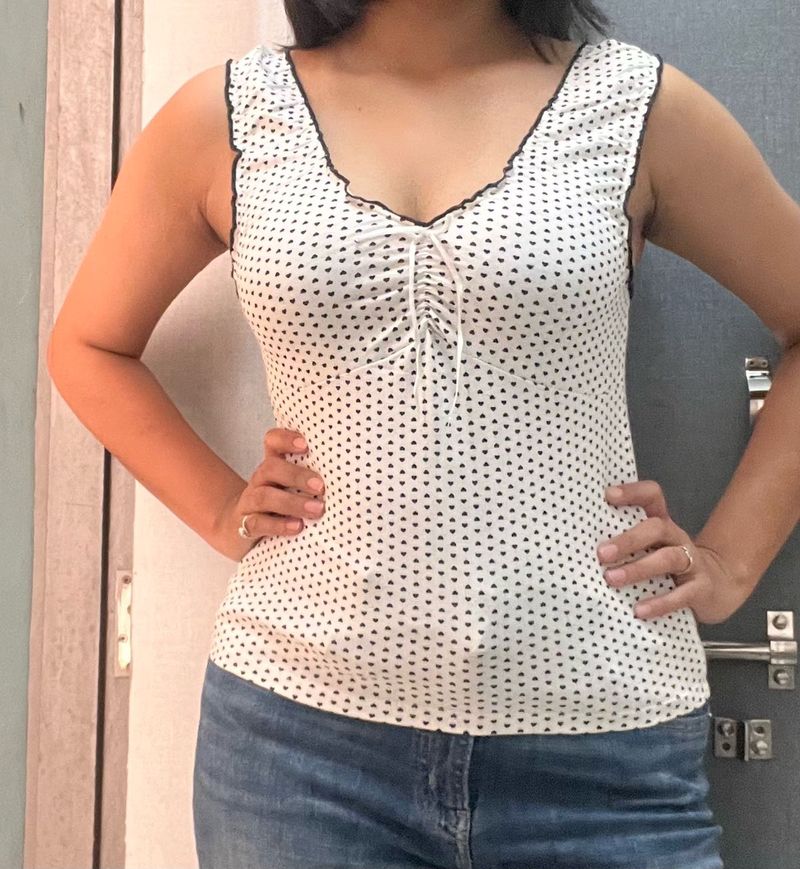 Cute Heart Print Tank Top