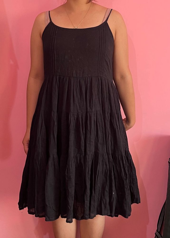 Cute Black Tiered Sundress