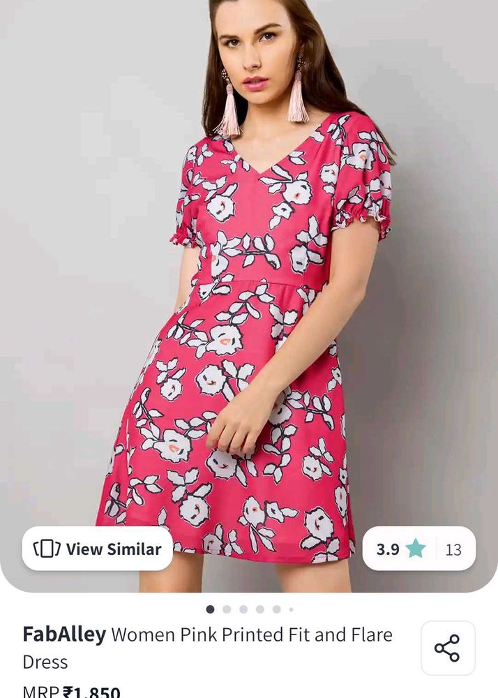 FabAlley Pink Floral Dress