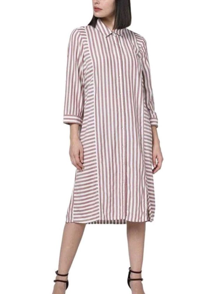 Striped Shirt Dress - Casual Chic