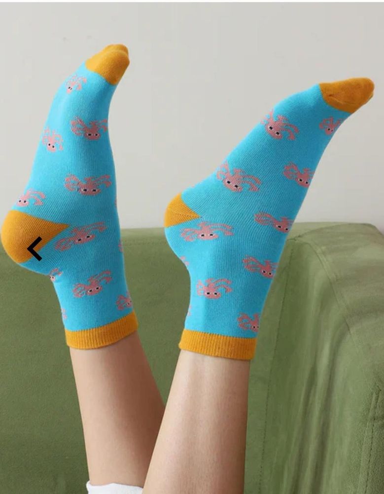 Cute Crab Pattern Ankle Socks