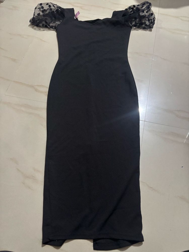 Black Bodycon Midi Dress