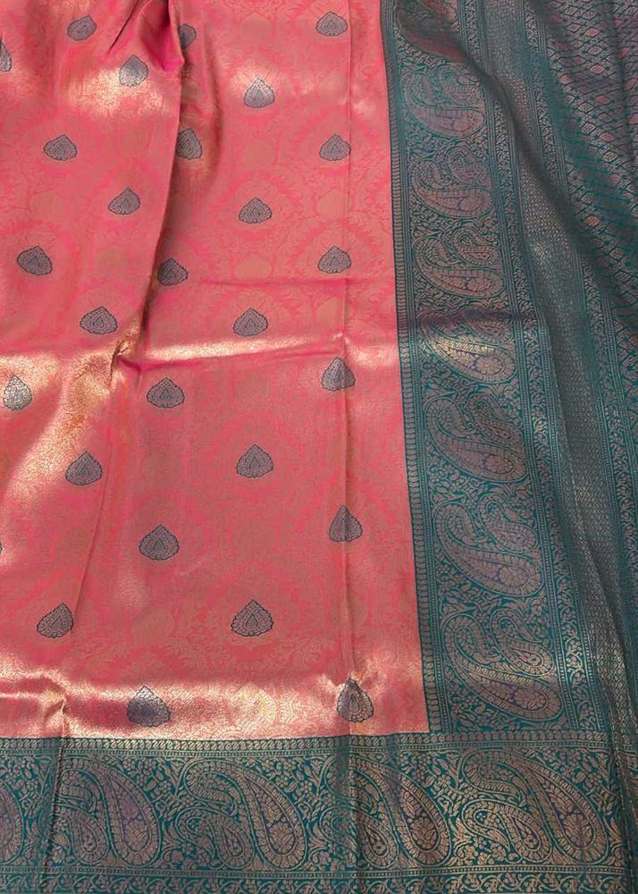 Elegant Pink Tissue Silk Saree