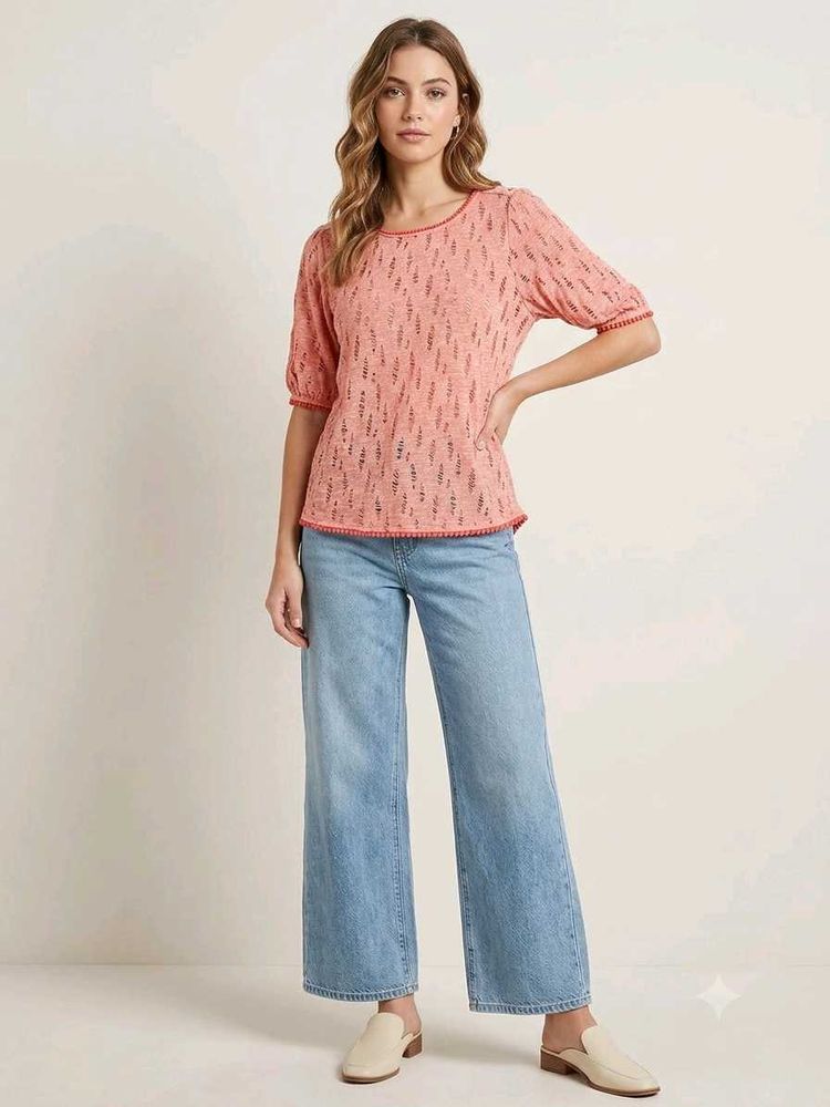 Peach Textured top