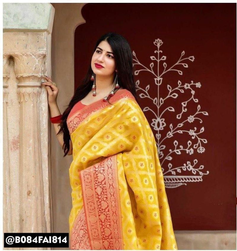Elegant Yellow Banarasi Silk Saree