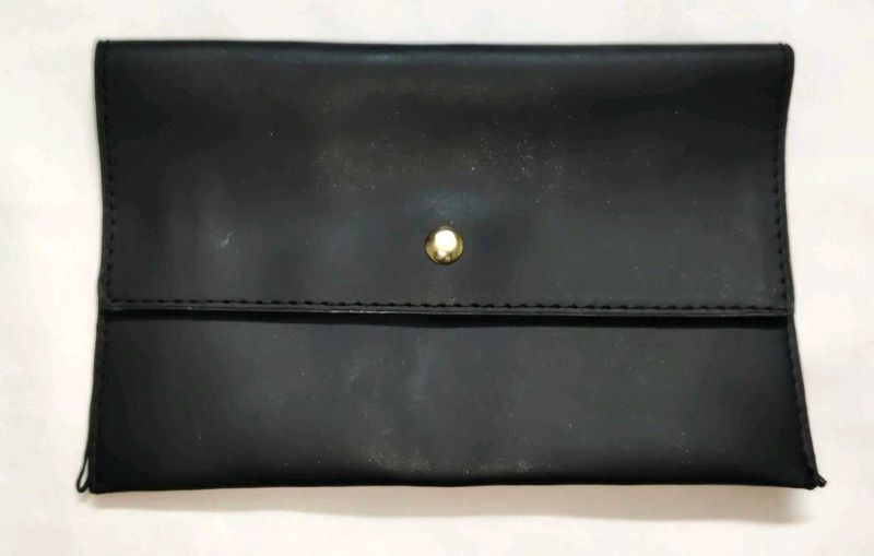 Classic Black Faux Leather Clutch Wallet