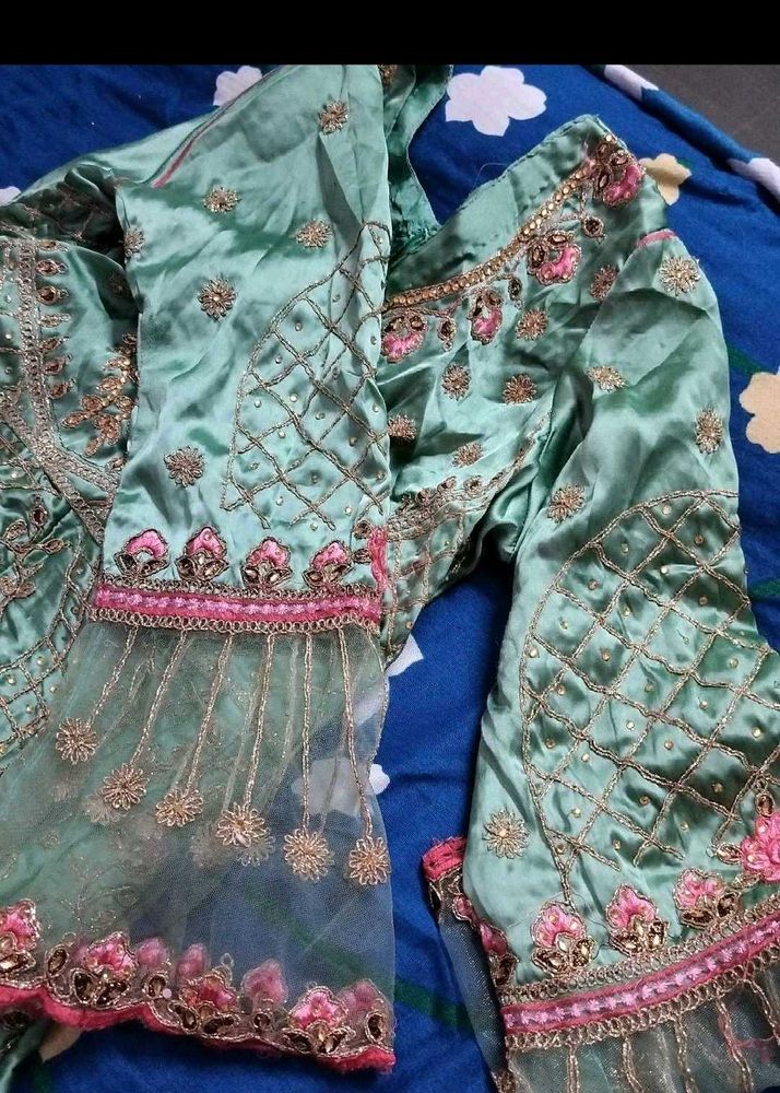 Pakistani Embroidery Gown XL Size 3pc
