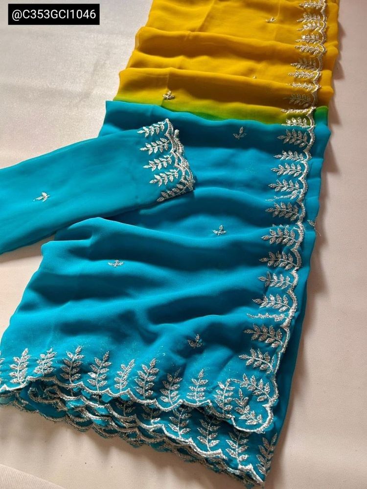 Sequin Work Dual Shade Saree