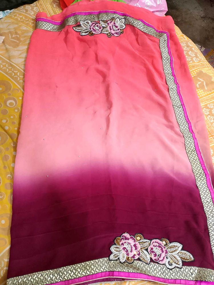 Ombre Pink &amp; Magenta Saree