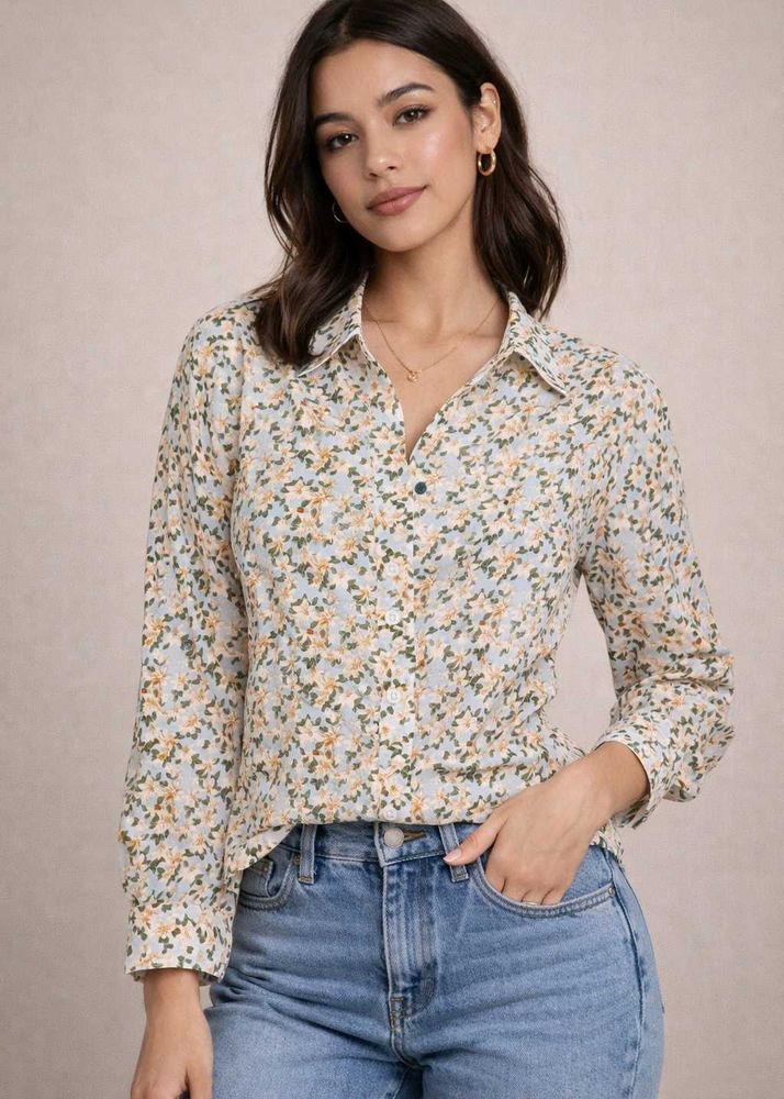 Floral Print Button-Down Shirt