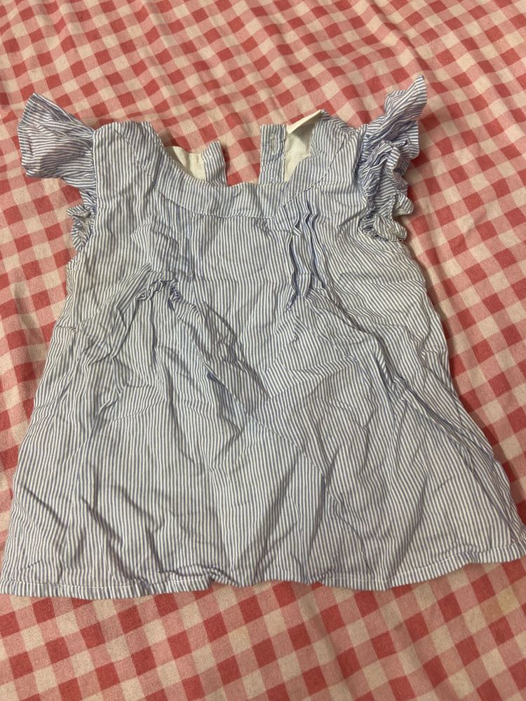 Cute Blue Striped Baby Dress
