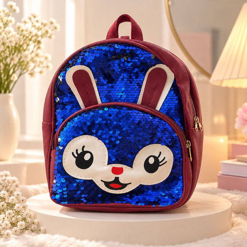 Sparkly Blue Sequin Bunny Backpack