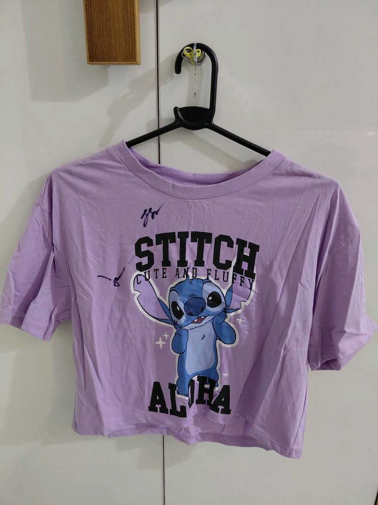 Cute Stitch "Aloha" Cropped T-Shirt