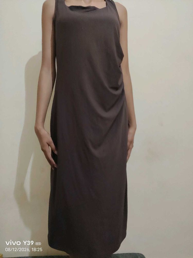 Elegant Brown Maxi Dress
