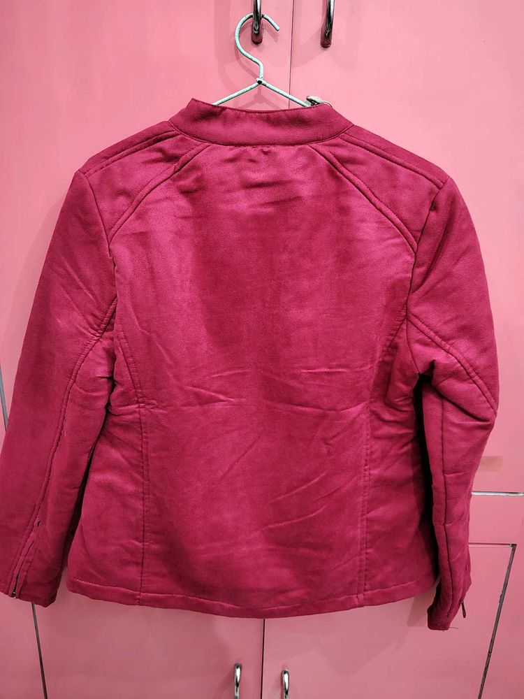 Burgundy Suede Style Jacket